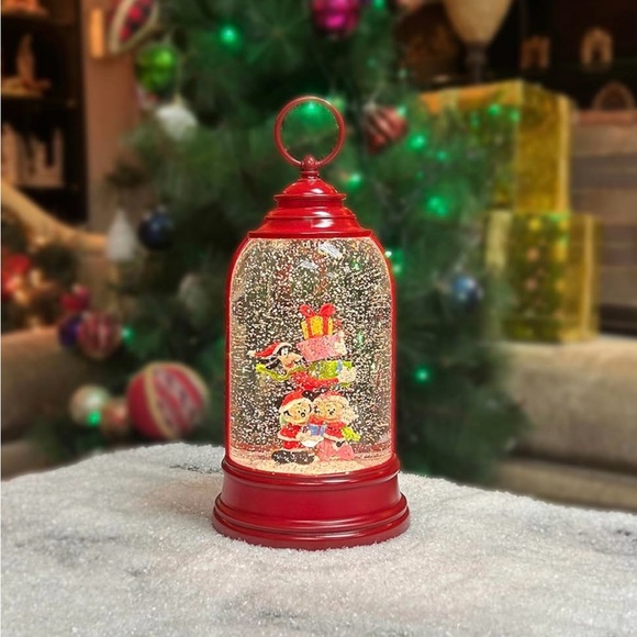Disney Other - Moments In Time Disney Christmas Water Spinning Snow Globe Lantern New